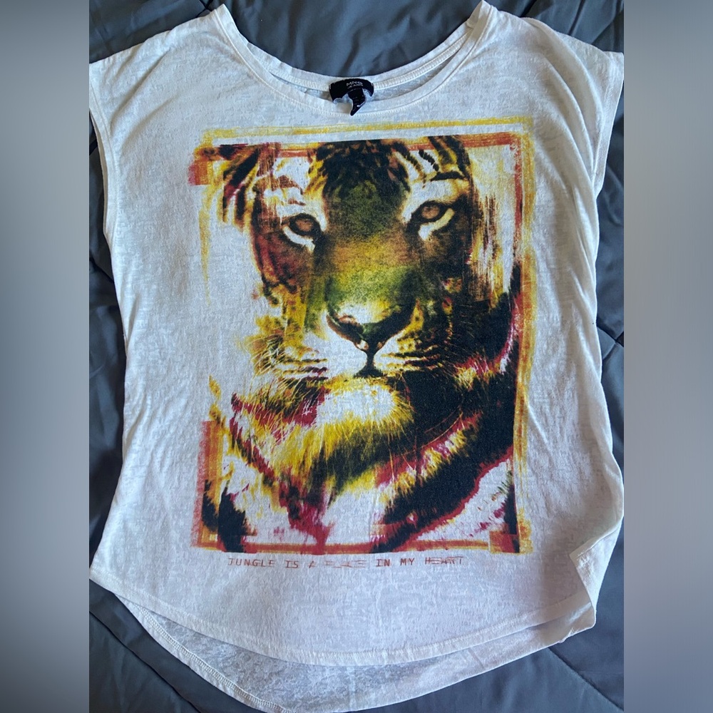 MNG Jeans | Jungle Tiger Sheer Top Size XS